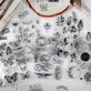 小鱼家复古派系列透明硅胶印章，文艺复古植物，花朵花边框手帐印画