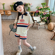 女童套装夏装2024韩版洋气儿童夏季小女孩网红时髦童装两件套