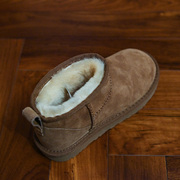 羊皮毛一体雪地靴女平底女靴子加绒短靴，女平跟女鞋冬季保暖