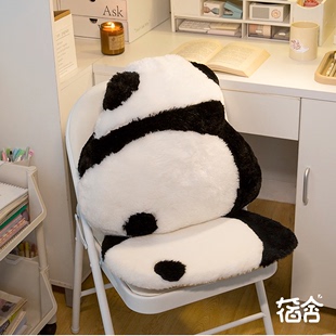 熊猫背影抱枕腰靠垫公仔可爱玩偶沙发客厅床头飘窗靠背靠枕坐垫