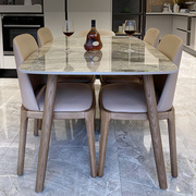 岩板餐桌北欧大理石饭桌长方形餐桌椅组合实木家用现代简约小户型