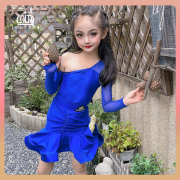 洛利塔长袖儿童拉丁舞舞蹈裙专业表演服女童拉丁舞蹈服网红演出服
