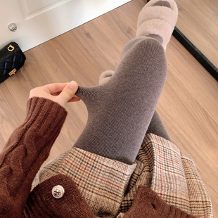 秋冬季美拉德奶咖色连裤袜加绒咖啡色打底裤加厚保暖烟灰色打底袜