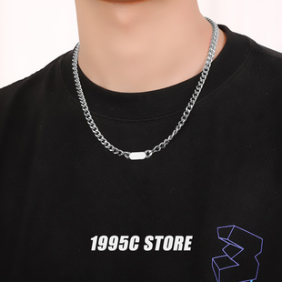 1995C 高级感锁骨链男女短款不掉色钛钢项链拼接嘻哈小众粗款配饰