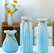 渐变蓝白色陶瓷花瓶北欧现代创意家居客厅水养，插花干花装饰品摆件