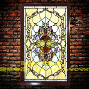 定制彩绘钢化玻璃艺术教堂焊接镶嵌欧式门窗吊顶隔断透光双面效果