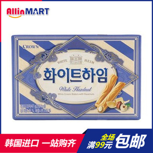韩国进口零食品crown可瑞安可拉奥奶油夹心，蛋卷奶油榛子瓦饼干47g