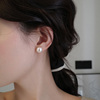 迷度天然珍珠耳钉女纯银，养耳洞气质耳环，优雅高级耳饰简约基础款