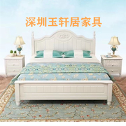 深圳美式实木床1.2米单人1.5米双人 简约公主床 白色烤漆实木