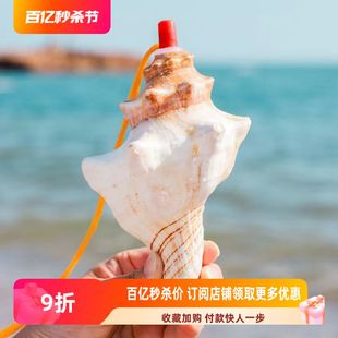 青岛旅游纪念礼物海底世界大号海螺号角吹贝壳包贝壳风铃海豚摆件
