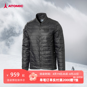 atomic阿托米克保暖夹克，黑色薄款立领，拉链外套primaloftjacket
