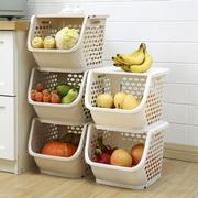 可叠加塑料置物架菜篮子，多层厨房水果蔬菜收纳筐儿童玩具收纳整理