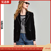 havva2024春季黑色丝绒西装，外套女气质修身时尚，西服上衣b2998