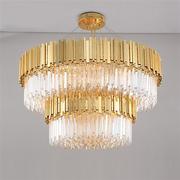 金色圆形餐吊灯别墅客厅水晶灯轻奢后现代水晶吊灯北欧创意客厅灯