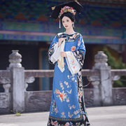 清汉女装国风旗装格格服重工刺绣，中国风清代服饰新中式宫廷风旗袍