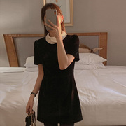 韩国直邮2023年冬装，cherrykoko优雅时尚气质短袖，高腰显瘦短连衣裙
