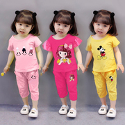 小女孩夏装0-1-2-3-4岁女童两件套套装，女宝宝短袖婴儿童装超可爱5