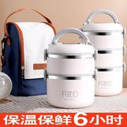 日本MUJIE多层保温饭盒上班族饭桶便携保温桶超长保温微波炉加热
