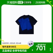 韩国直邮ader error上装T恤男女款黑蓝拼色简约时尚潮流运动日常