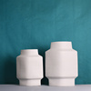 花瓶家居陶瓷摆件，中式简约现代风格，--极简菱形扁瓶两件套