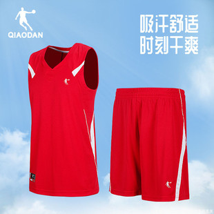 乔丹篮球服男套装夏季球衣，比赛训练背心短袖红色，印号定制运动套装