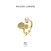 葫小芦纯银珍珠开口戒指 MAISON LUMIER美颂之光宫里中国风镶钻