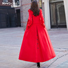 毛呢大衣2023年女冬大红色，韩版修身长过膝设计感保暖外套828