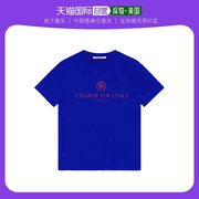 香港直发charlieluciano男士休闲t恤宝蓝色，圆领短袖印花时尚