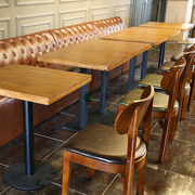 速发欧式西餐厅卡座沙发咖啡厅实木，桌椅组合甜品店沙发酒吧卡座