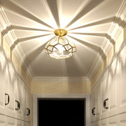 欧式全铜吸顶灯入户灯简约现代走廊过道衣帽间卧室美式玄关阳台灯