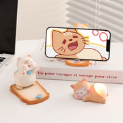 创意可爱招财猫手机支架桌面，小摆件办公室工位装饰品新年年会礼物