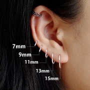 s999纯银耳环女复古迷你气质，简约小耳圈耳洞，保养耳骨圈纯银耳饰