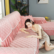 欧式沙发垫冬款加厚毛绒沙发盖巾四季通用简约现代防滑坐垫子盖布