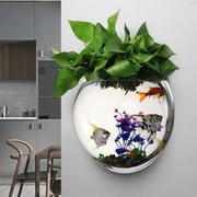 创意鱼缸客厅小型挂壁挂墙壁挂悬挂水族箱饭厅透明墙面花盆花瓶