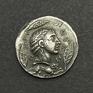 复古希腊银币太阳神阿波罗头像学生硬币项链狮子座小众设计感