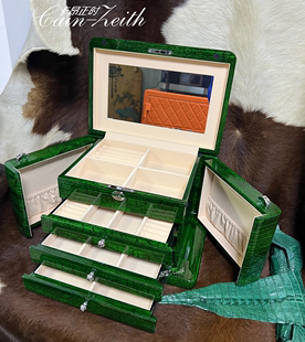 欧式珠宝首饰盒木质简约带锁多层饰品盒收纳盒大容量钢琴漆珠宝箱
