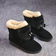 冬季学生雪地靴百搭加绒加厚短靴保暖短筒靴子女防滑高帮棉靴