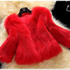 皮草外套女短款2023冬韩版加厚保暖红色，仿狐狸毛外套(毛外套)气质外搭