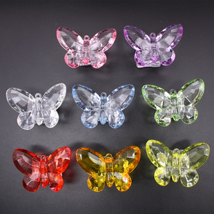 透明彩色亚克力水晶蝴蝶，动物吊坠饰品小孩子手工，挂件创意奖励