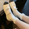 春季季蕾丝(季蕾丝)花边白色，短袜子女芭蕾风小腿，袜黑色中筒袜少女堆堆袜