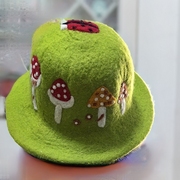 尼泊尔手工羊毛毡蘑菇帽 造型立体可爱瓜皮凤梨花瓣帽子多款可选
