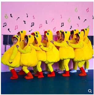 儿童小黄鸭动物演出服小鸭子舞台服幼儿加油鸭小鸡纱裙服装