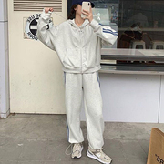运动套装女秋冬韩版盐系小个子休闲两件套连帽宽松显瘦学生跑步服