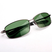 玻璃太阳镜男士方框个性强化镜片，2022潮流茶绿色蛤蟆驾驶墨镜