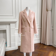 冬季加厚保暖粉色大衣中长款外套修身通勤高级感高档女装潮流时尚