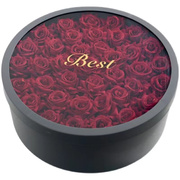 开窗套二大圆盒防水黑色玫瑰礼盒，水果鲜花包装盒情人节粉色圆形盒