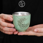 鎏银十二生肖主人杯个人专用陶瓷品茗杯陶瓷银银单杯属性茶杯整套