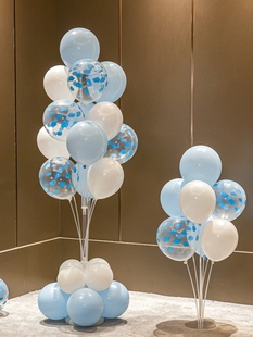 蓝色气球树地飘毕业季儿童男孩生日宴会装饰场景布置用品桌飘立柱