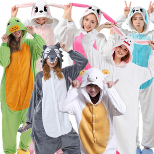 年会演出成人亲子连体卡通狼小羊，乌龟兔子动物睡衣版舞蹈表演出服