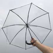 超大商务长柄透明雨伞加厚特大双人三人抗风防暴雨成人直柄雨